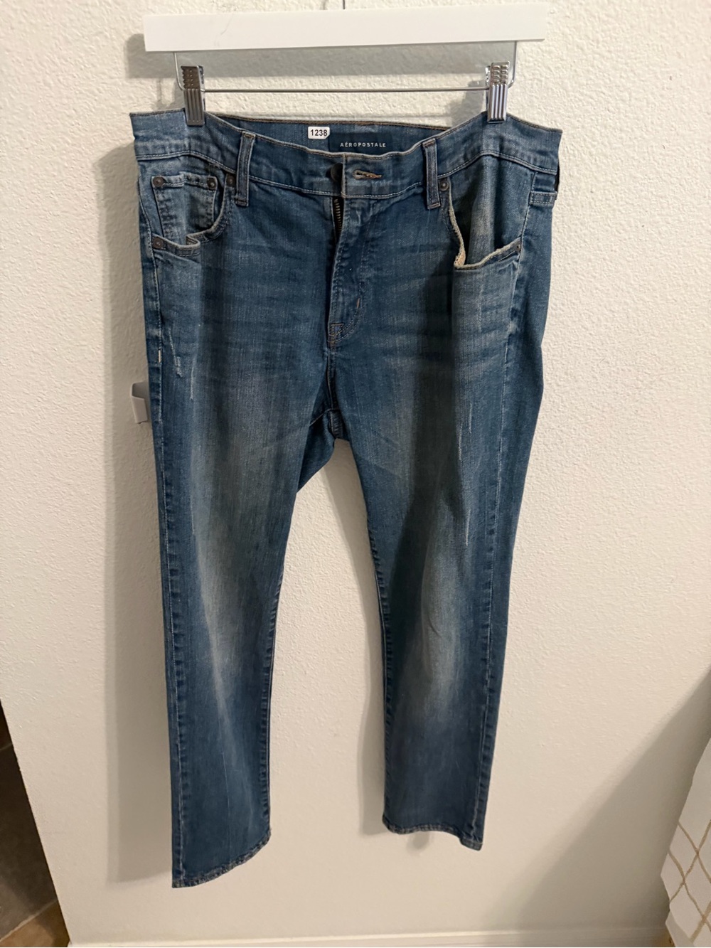 Aeropostale Men's Medium Wash Slim Straight Jeans - Blue Denim
